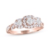 Thumbnail Image 1 of THE LEO Diamond Round-Cut Three-Stone Engagement Ring 3/4 ct tw 14K Rose Gold