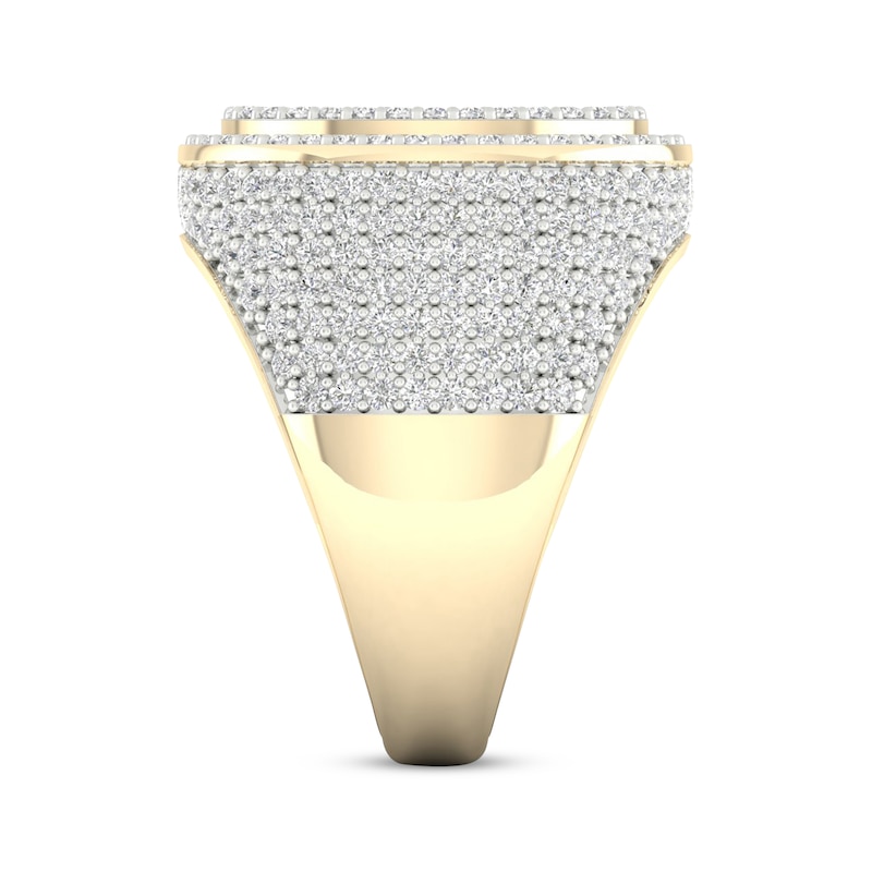 Main Image 3 of Men's Baguette & Round-Cut Diamond Ring 3 ct tw 10K Yellow Gold