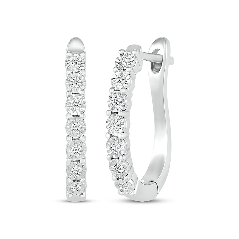 Diamond Hoop Earrings 1/10 ct tw Sterling Silver