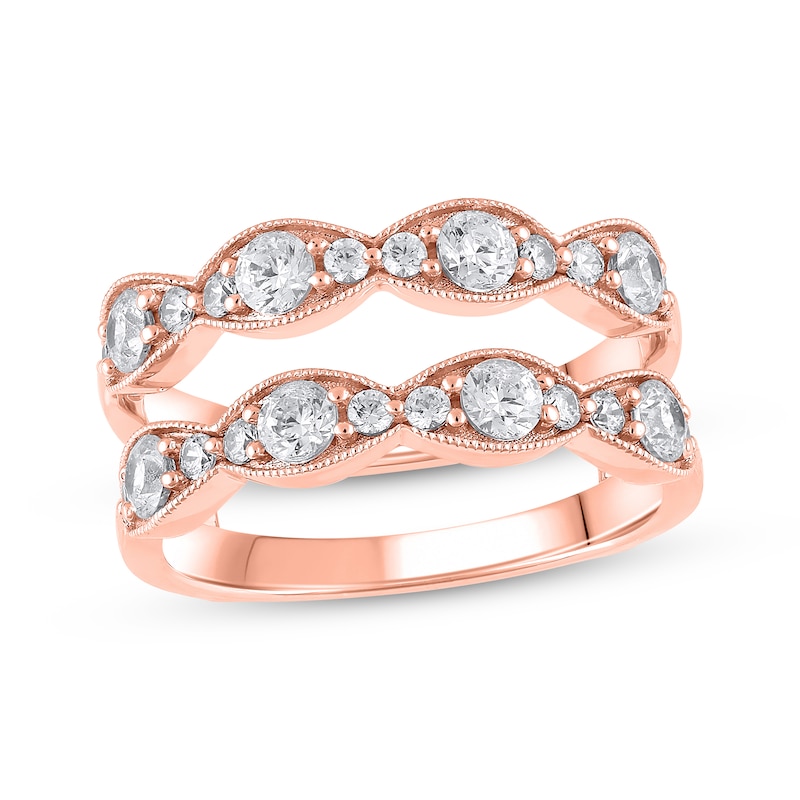 Diamond Vintage Style Enhancer Ring 1 ct tw 14K Rose Gold