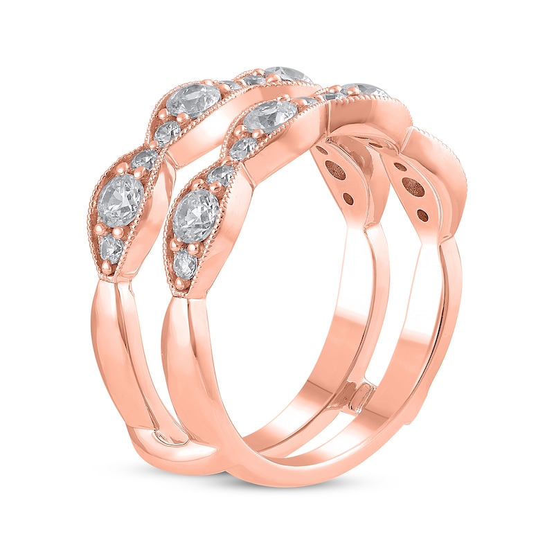 Diamond Vintage Style Enhancer Ring 1 ct tw 14K Rose Gold