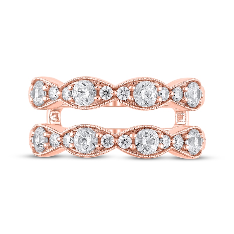 Diamond Vintage Style Enhancer Ring 1 ct tw 14K Rose Gold