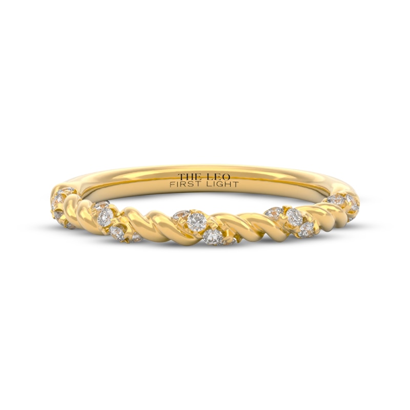 Main Image 3 of THE LEO First Light Diamond Twist Wedding Band 1/6 ct tw 14K Yellow Gold