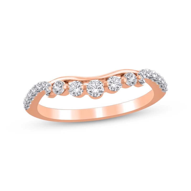 Main Image 1 of Adore Round-Cut Diamond Contour Anniversary Band 1/3 ct tw 14K Rose Gold