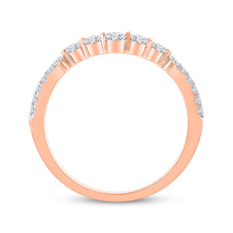 Main Image 3 of Adore Round-Cut Diamond Contour Anniversary Band 1/3 ct tw 14K Rose Gold