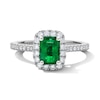 Thumbnail Image 3 of Neil Lane Emerald-Cut Natural Emerald & Diamond Engagement Ring 1/2 ct tw 14K White Gold