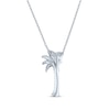 Thumbnail Image 2 of Diamond Accent Palm Tree Necklace Sterling Silver 18"