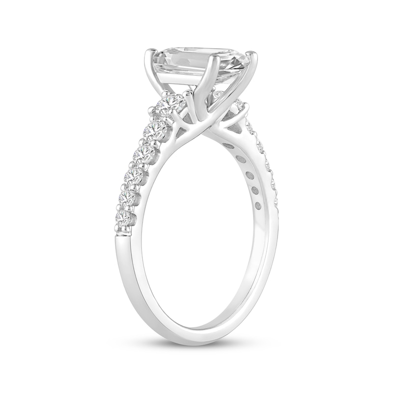 Main Image 2 of Lab-Grown Diamonds Emerald-Cut Engagement Ring 2 ct tw 14K White Gold