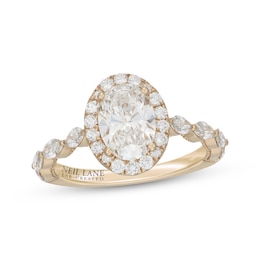 Neil Lane Artistry Oval-Cut Lab-Grown Diamond Engagement Ring 2-1/2 ct tw 14K Yellow Gold