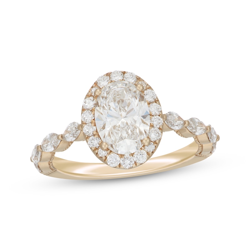 Neil Lane Artistry Oval-Cut Lab-Created Diamond Engagement Ring 2-1/2 ct tw 14K Yellow Gold
