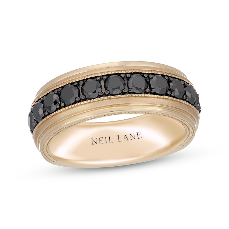 Main Image 1 of Neil Lane Men's Black Diamond Wedding Band 1-1/2 ct tw 14K Yellow Gold