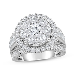 Adore Lab-Grown Diamonds Multi-Stone Halo Engagement Ring 4 ct tw 14K White Gold