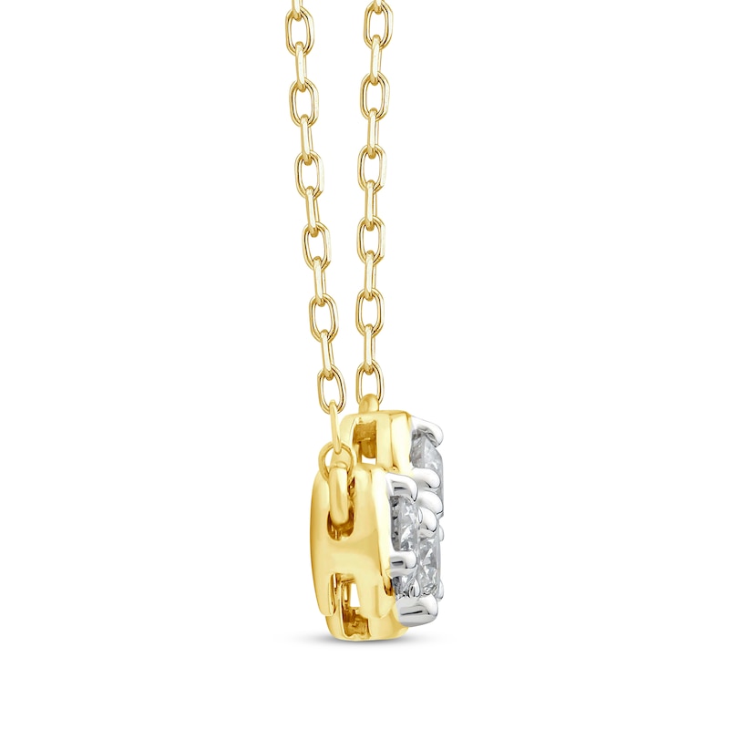 Main Image 2 of Memories, Moments, Magic Diamond Three-Stone Horizontal Necklace 1/2 ct tw 10K Yellow Gold 18.5"