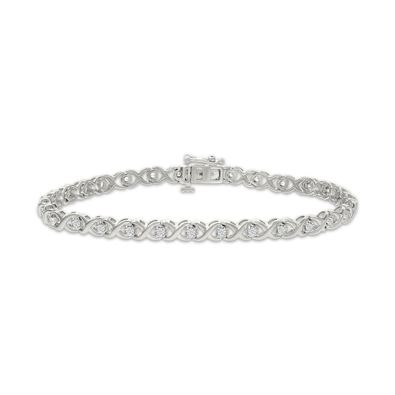 Diamond XO Bracelet 1/2 ct tw 10K White Gold 7"
