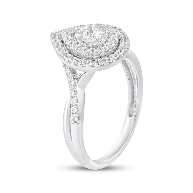 Main Image 2 of Adore Round-Cut Diamond Double Halo Engagement Ring 1/2 ct tw 10K White Gold