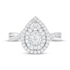 Thumbnail Image 3 of Adore Round-Cut Diamond Double Halo Engagement Ring 1/2 ct tw 10K White Gold