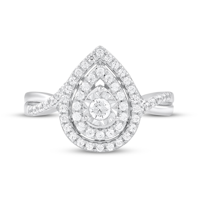 Main Image 3 of Adore Round-Cut Diamond Double Halo Engagement Ring 1/2 ct tw 10K White Gold