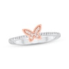 Thumbnail Image 1 of Diamond Butterfly Ring 1/15 ct tw Sterling Silver & 10K Rose Gold