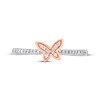 Thumbnail Image 3 of Diamond Butterfly Ring 1/15 ct tw Sterling Silver & 10K Rose Gold