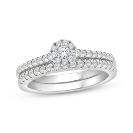 Adore Multi-Diamond Center Bridal Set 1/2 ct tw 10K White Gold