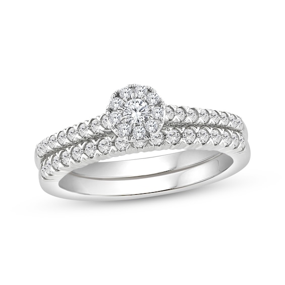 Adore Multi-Diamond Center Bridal Set 1/2 ct tw 10K White Gold