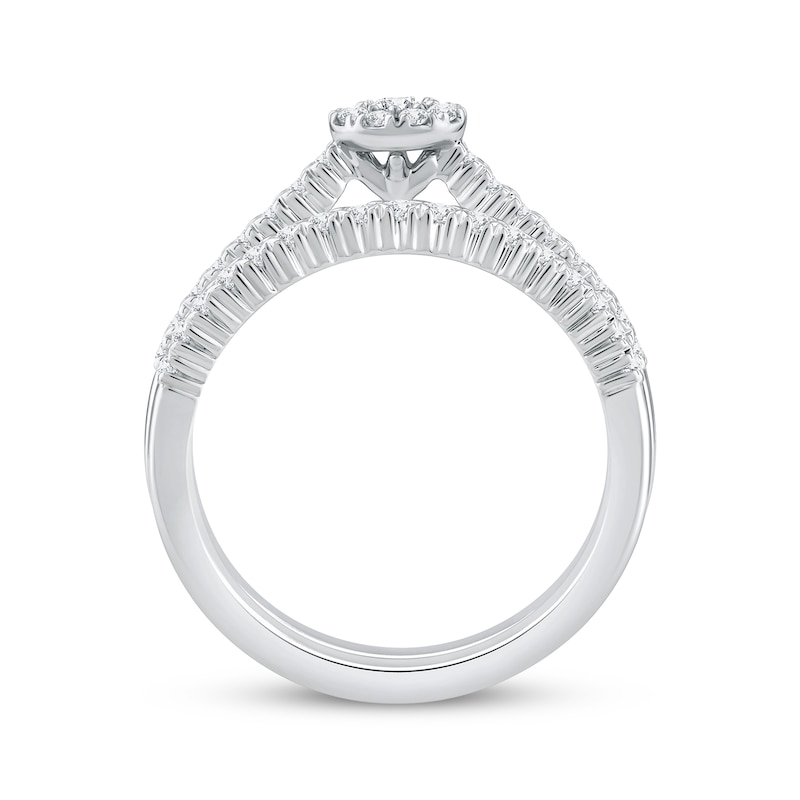 Main Image 3 of Adore Multi-Diamond Center Bridal Set 1/2 ct tw 10K White Gold