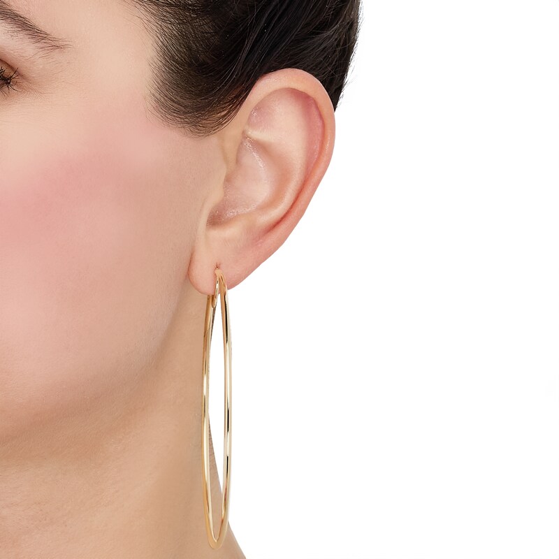 Main Image 3 of Hollow Hoop Earrings 10K Yellow Gold 80mm