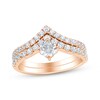Thumbnail Image 1 of Adore Round-Cut Diamond Chevron Bridal Set 7/8 ct tw 14K Rose Gold