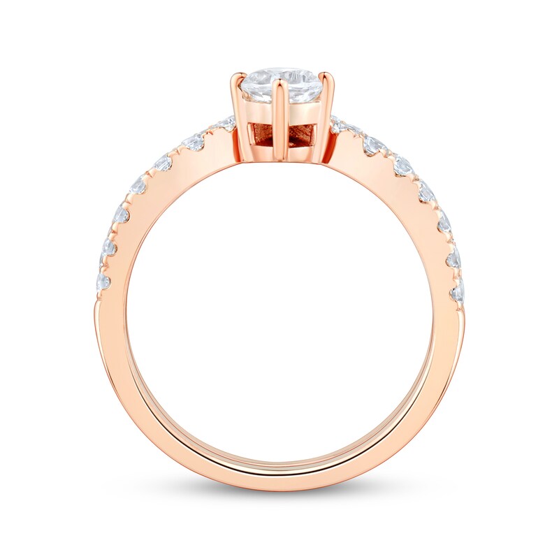 Main Image 2 of Adore Round-Cut Diamond Chevron Bridal Set 7/8 ct tw 14K Rose Gold