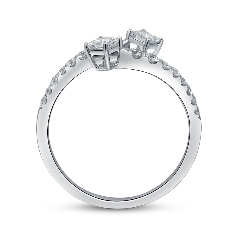 Main Image 2 of Cirari Couture Princess-Cut Diamond Bypass Ring 3/4 ct tw 14K White Gold
