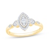 Thumbnail Image 1 of Diamond Marquise Halo Promise Ring 1/4 ct tw 10K Yellow Gold