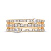 Thumbnail Image 3 of Baguette & Round-Cut Diamond Three-Row Faux-Stack Ring 1/2 ct tw 14K Yellow Gold