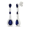 Thumbnail Image 1 of Pear-Shaped Blue Lab-Created Sapphire & White Lab-Created Sapphire Drop Earrings Sterling Silver