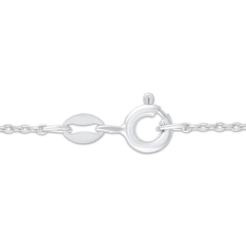 Main Image 3 of Diamond Flower Curved Bar Necklace 1/5 ct tw Sterling Silver & 10K Rose Gold 18"