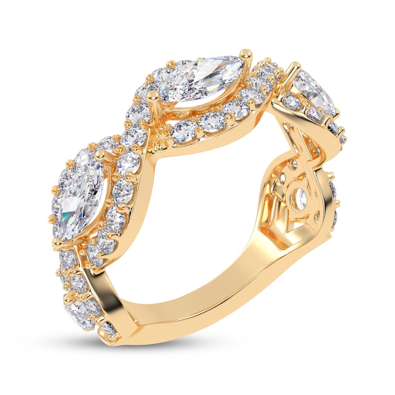 Main Image 2 of KAY Lab-Grown Diamonds Marquise & Round-Cut Twist Ring 1-1/2 ct tw 14K Yellow Gold