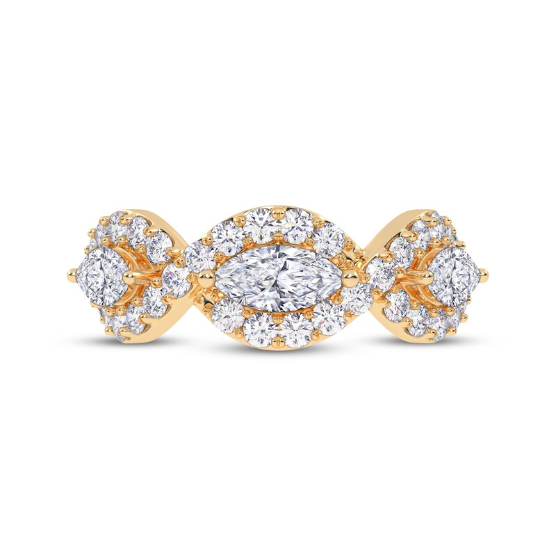 Main Image 3 of KAY Lab-Grown Diamonds Marquise & Round-Cut Twist Ring 1-1/2 ct tw 14K Yellow Gold