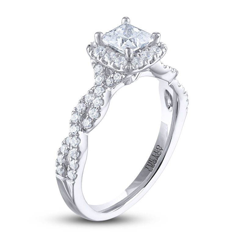 Main Image 2 of THE LEO Legacy Lab-Grown Diamond Princess-Cut Engagement Ring 1-1/6 ct tw 14K White Gold