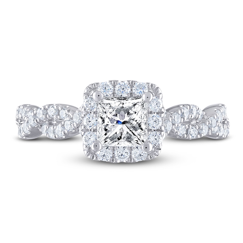Main Image 3 of THE LEO Legacy Lab-Grown Diamond Princess-Cut Engagement Ring 1-1/6 ct tw 14K White Gold