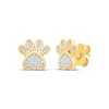 Thumbnail Image 1 of Diamond Paw Print Stud Earrings 1/10 ct tw 10K Yellow Gold