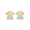 Thumbnail Image 2 of Diamond Paw Print Stud Earrings 1/10 ct tw 10K Yellow Gold