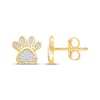 Thumbnail Image 3 of Diamond Paw Print Stud Earrings 1/10 ct tw 10K Yellow Gold