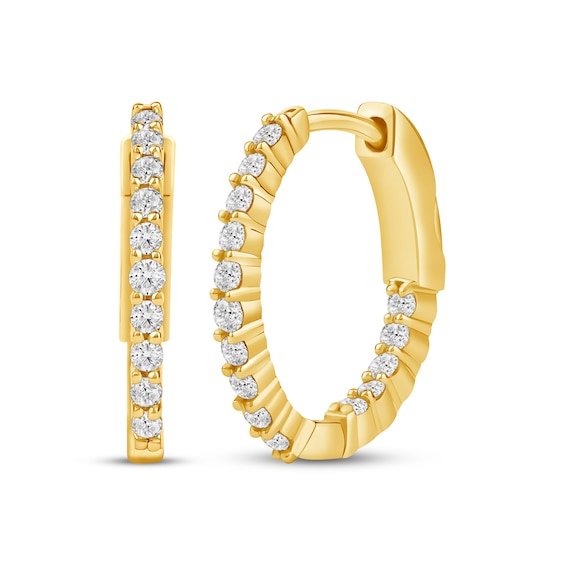 KAY Lab-Grown Diamonds Inside-Out Hoop Earrings 1/2 ct tw 10K Yellow Gold