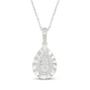 Thumbnail Image 1 of Multi-Diamond Pear-Shaped Necklace 1/8 ct tw Sterling Silver 18"