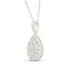 Thumbnail Image 2 of Multi-Diamond Pear-Shaped Necklace 1/8 ct tw Sterling Silver 18"