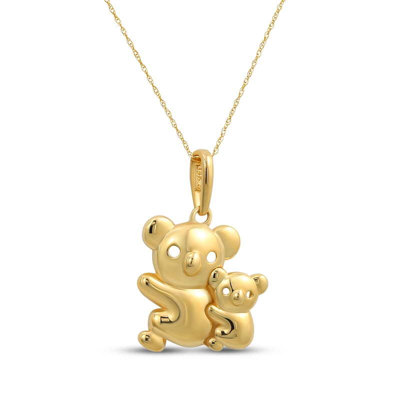 Main Image 1 of Koala & Baby Necklace 14K Yellow Gold 18"