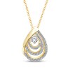 Thumbnail Image 1 of Diamond Layered Teardrop Necklace 1/2 ct tw 10K Yellow Gold 17"
