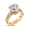 Thumbnail Image 2 of Adore Heart-Shaped Lab-Grown Diamond Bezel-Set Bridal Set 3 ct tw 14K Yellow Gold