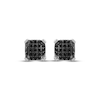 Thumbnail Image 2 of Men's Black Diamond Multi-Stone Cushion Stud Earrings 1/4 ct tw 10K White Gold