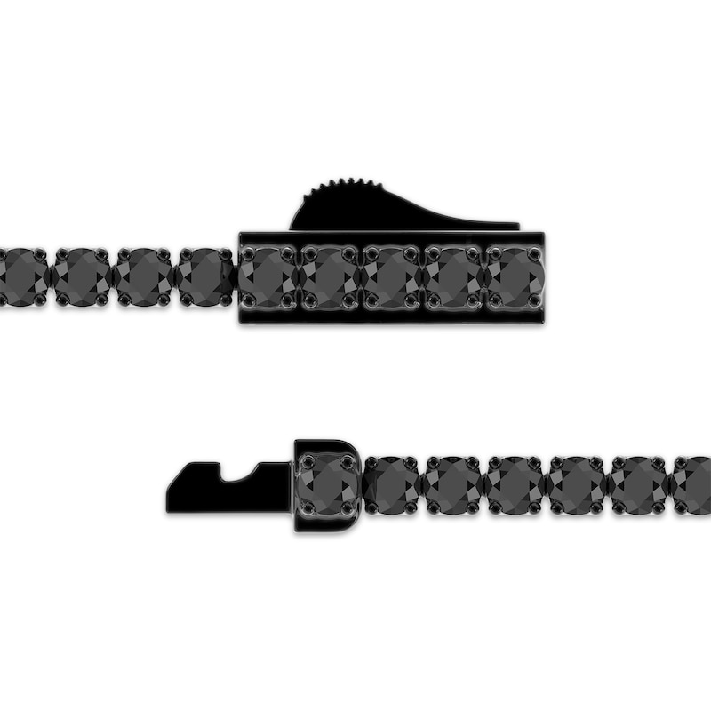 Main Image 3 of Men's Black Diamond Tennis Bracelet 7 ct tw Black Ion-Plated Sterling Silver 8.5"