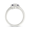Thumbnail Image 3 of Multi-Diamond & Purple Enamel Octagon Frame Fashion Ring 1/3 ct tw Sterling Silver